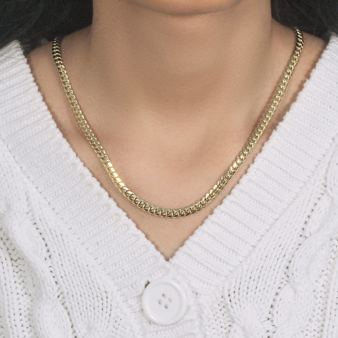 14k Yellow Gold Classic Miami Cuban Solid Chain (5.00 mm)