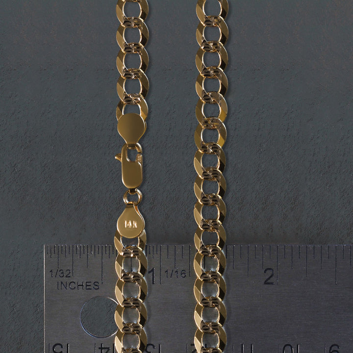 14k Two Tone Gold Pave Curb Chain (4.60 mm)