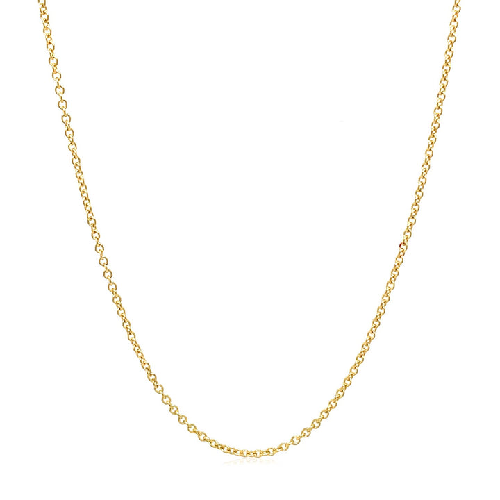 14k Yellow Gold Round Cable Link Chain (1.30 mm)