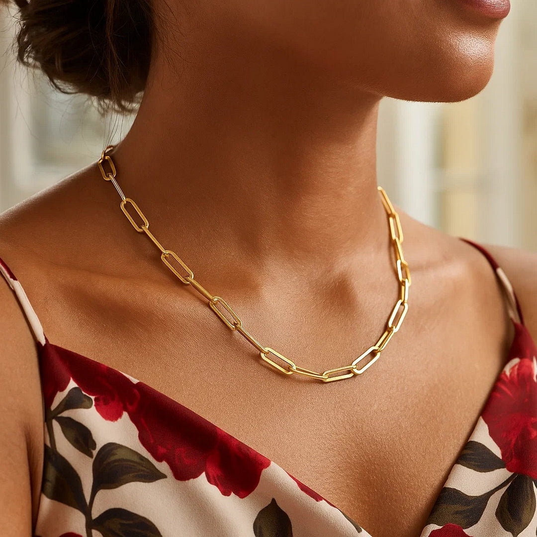 14K Yellow Gold Wide Paperclip Chain (3.20 mm)