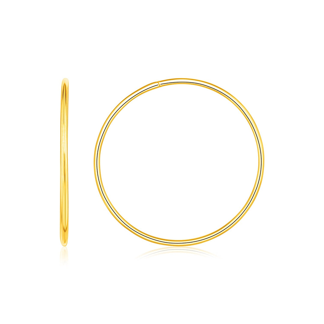 Endless Hoop Style Earrings in 14K Yellow Gold(1.2x30mm)