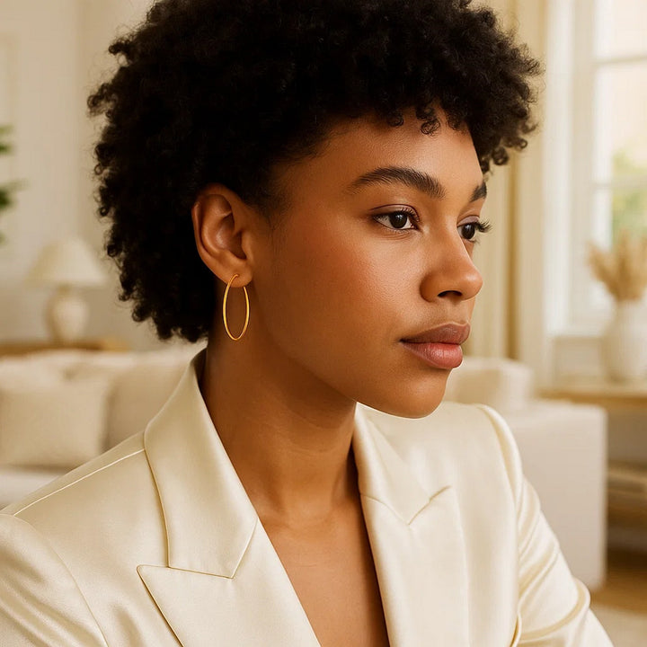 Endless Hoop Style Earrings in 14K Yellow Gold(1.2x30mm)