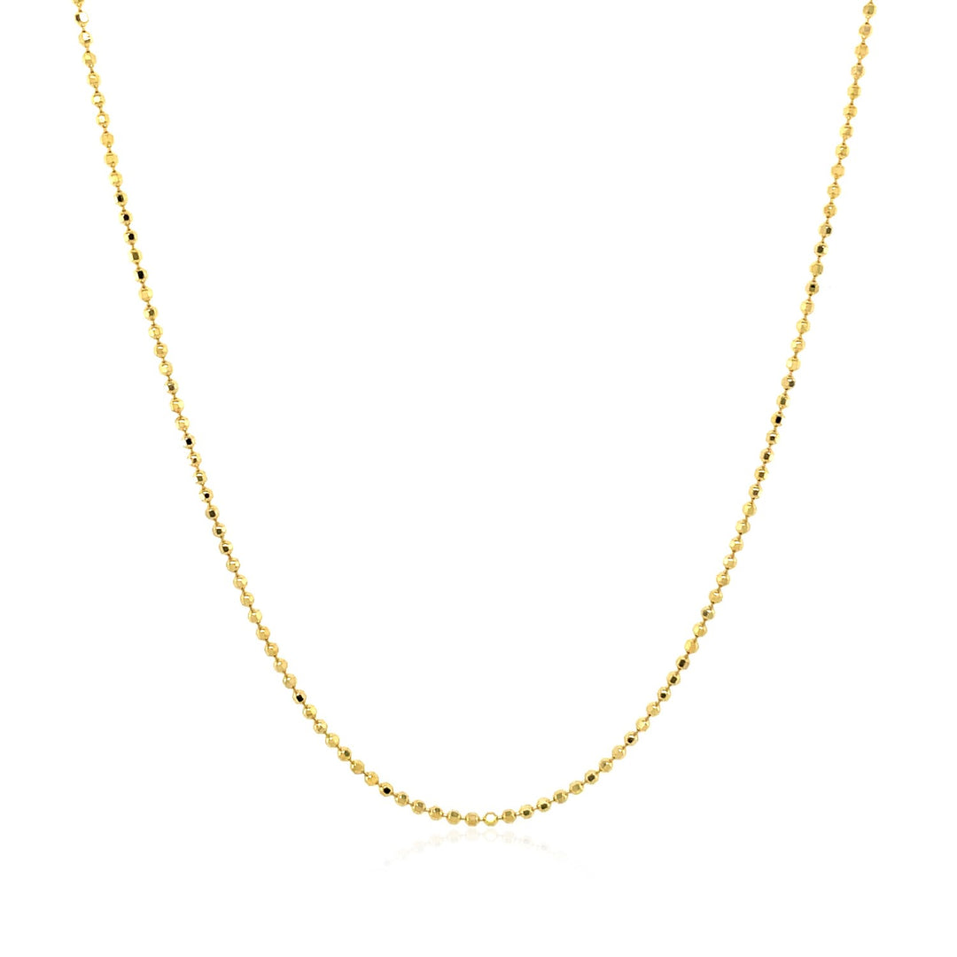 14k Yellow Gold Diamond Cut Bead Chain (0.90 mm)