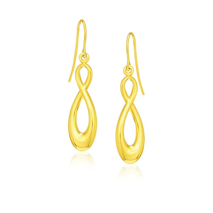 14k Yellow Gold Polished Earrings in Infinity Design