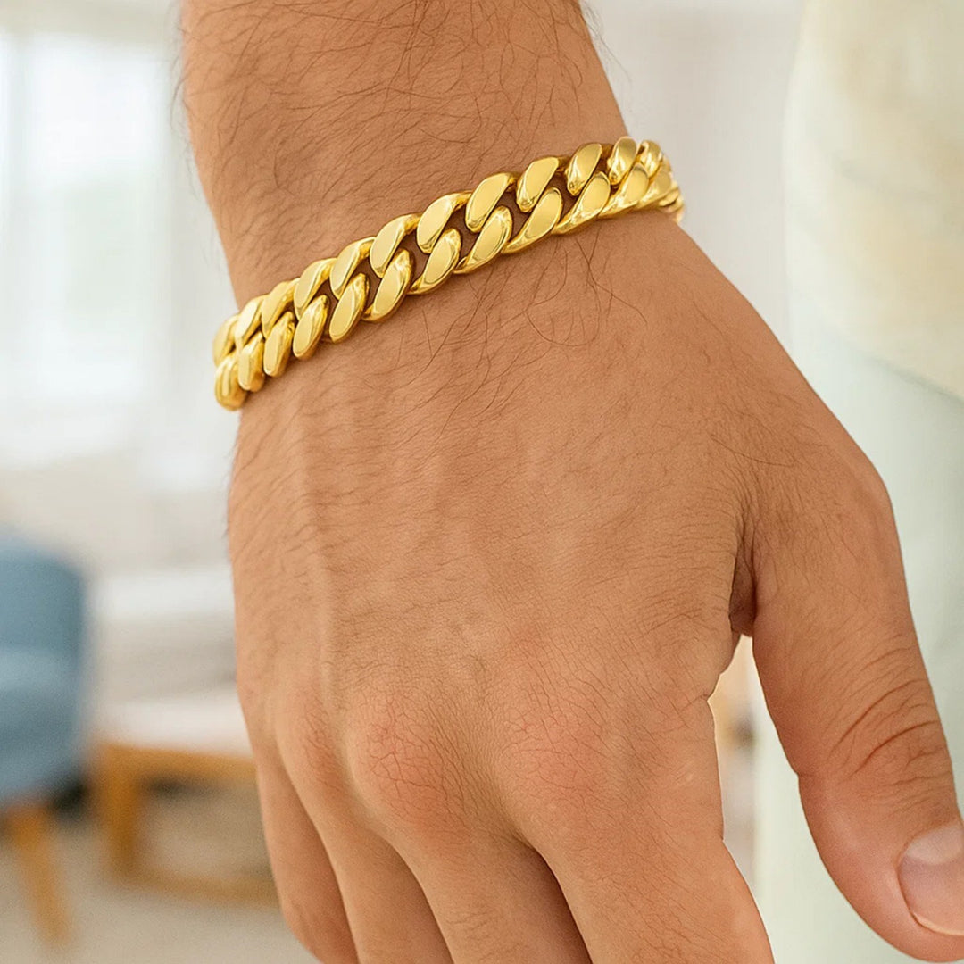 14k Yellow Gold Semi Solid Miami Cuban Bracelet (11.10 mm)