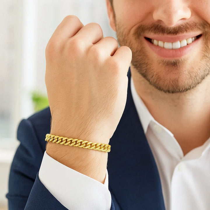 14k Yellow Gold Classic Miami Cuban Solid Bracelet (6.10 mm)