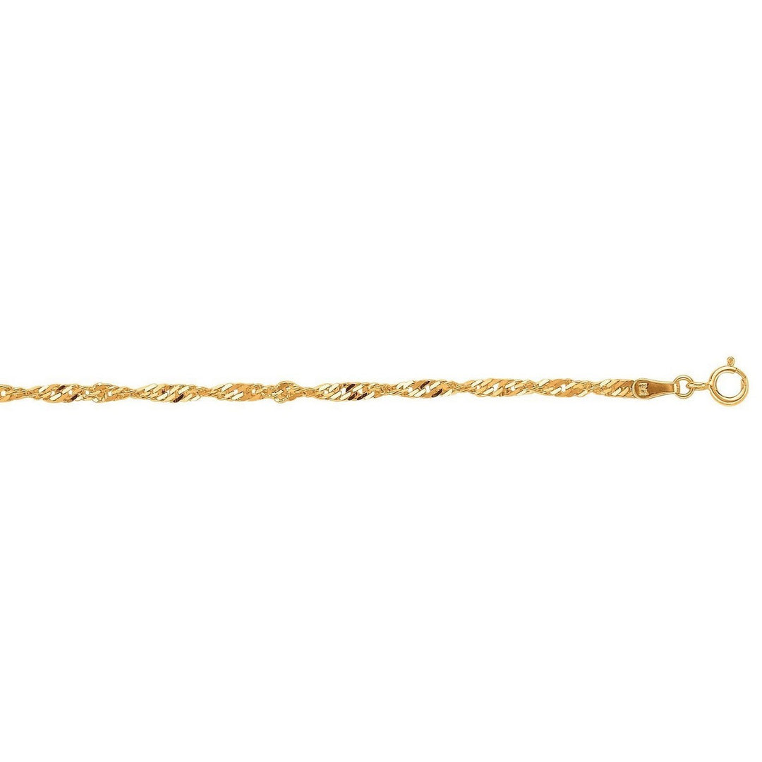 10k Yellow Gold Singapore Bracelet (1.50 mm)