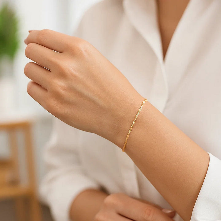 10k Yellow Gold Singapore Bracelet (1.50 mm)