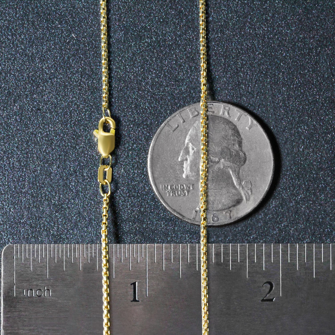 14k Yellow Gold Round Box Chain (1.3 mm)