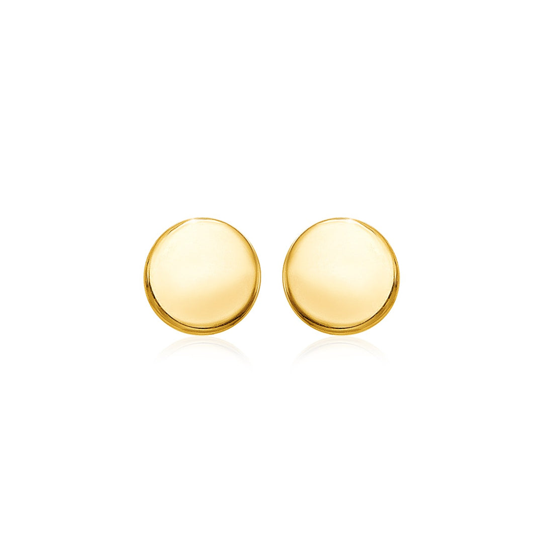 14k Yellow Gold Polished Round Post Earrings(5.5mm)