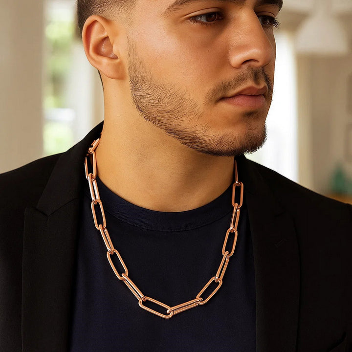 14K Rose Gold Wide Paperclip Chain (6.10 mm)