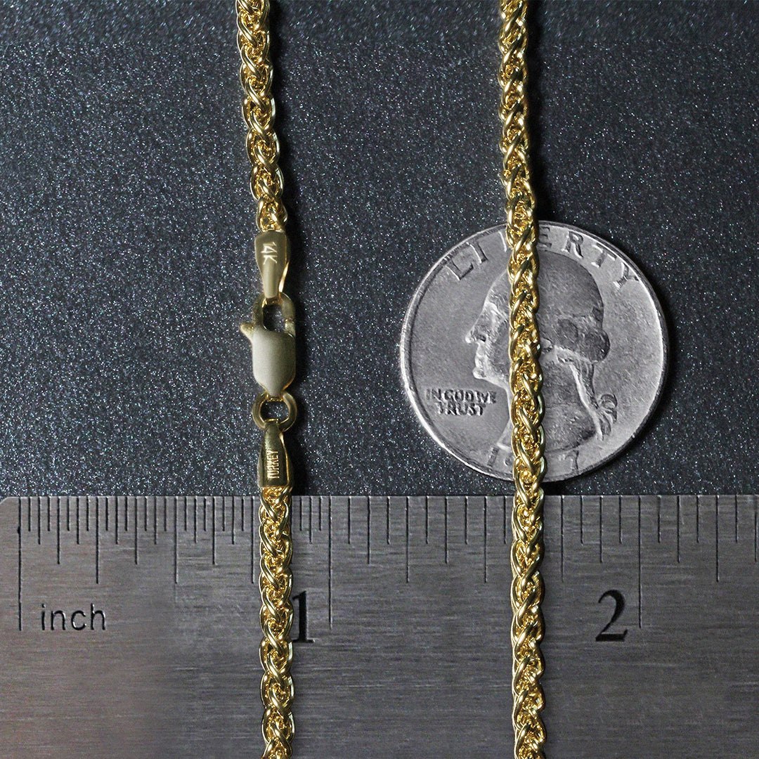 14k Yellow Gold Light Weight Wheat Chain (2.80 mm)