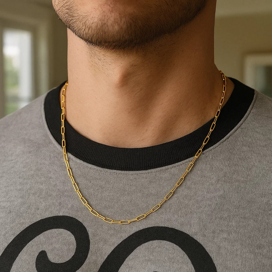 14K Yellow Gold Delicate Paperclip Chain (2.1 mm)