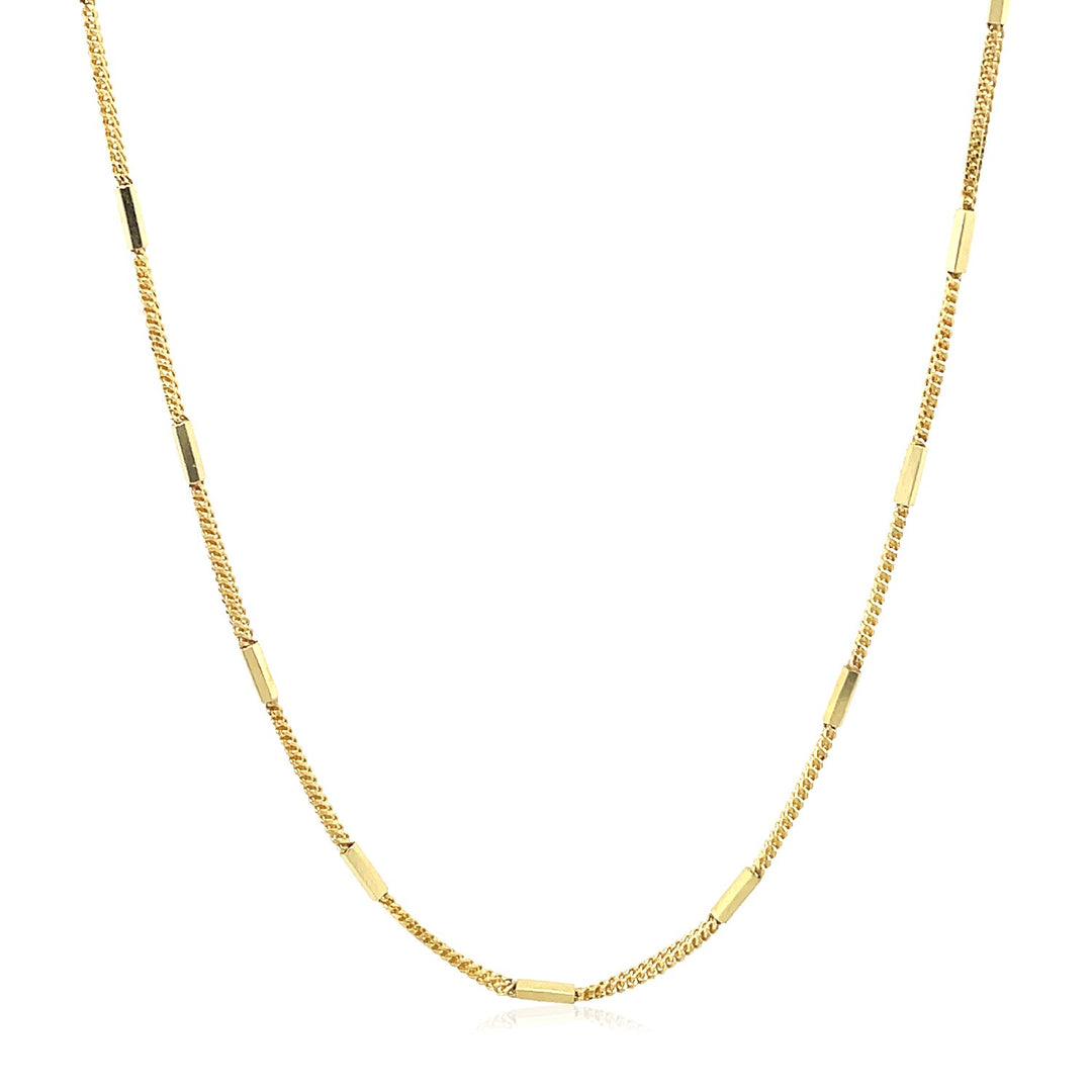 Diamond Cut Bar Links Pendant Chain in Yellow Gold (1.30 mm)