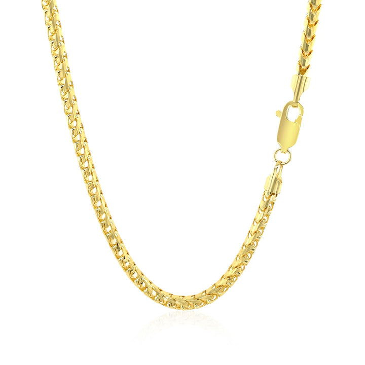 14k Yellow Solid Gold Diamond Cut Round Franco Chain (3.10 mm)