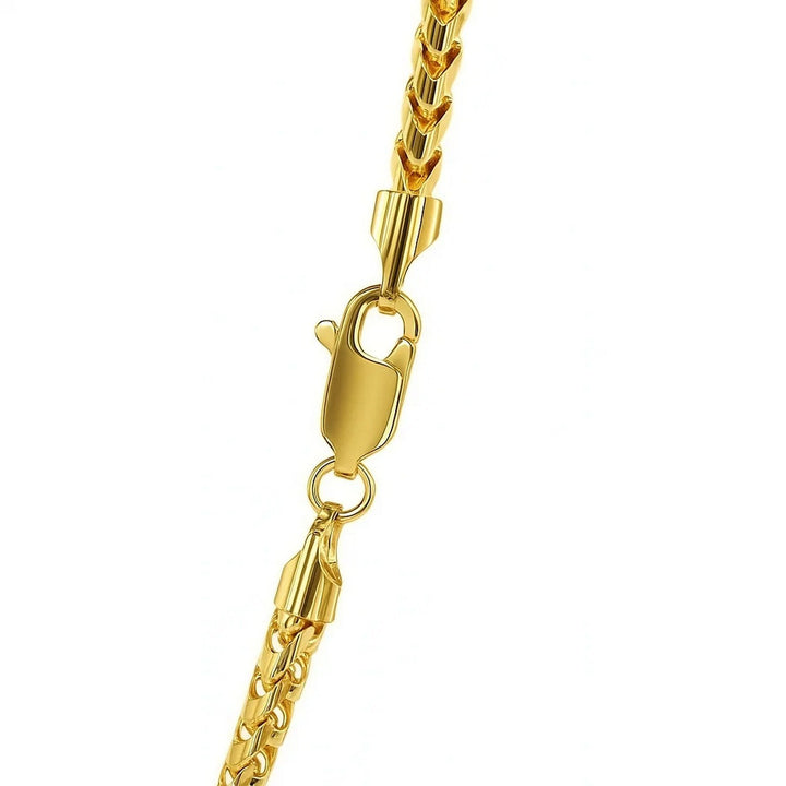 14k Yellow Solid Gold Diamond Cut Round Franco Chain (3.10 mm)