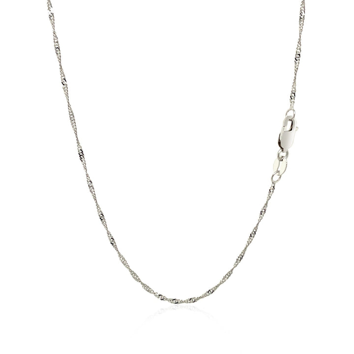 14k White Gold Singapore Chain (1.30 mm)