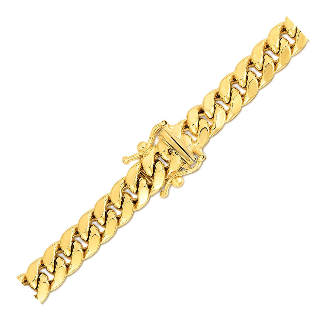 14k Yellow Gold Semi Solid Miami Cuban Chain (6.60 mm)