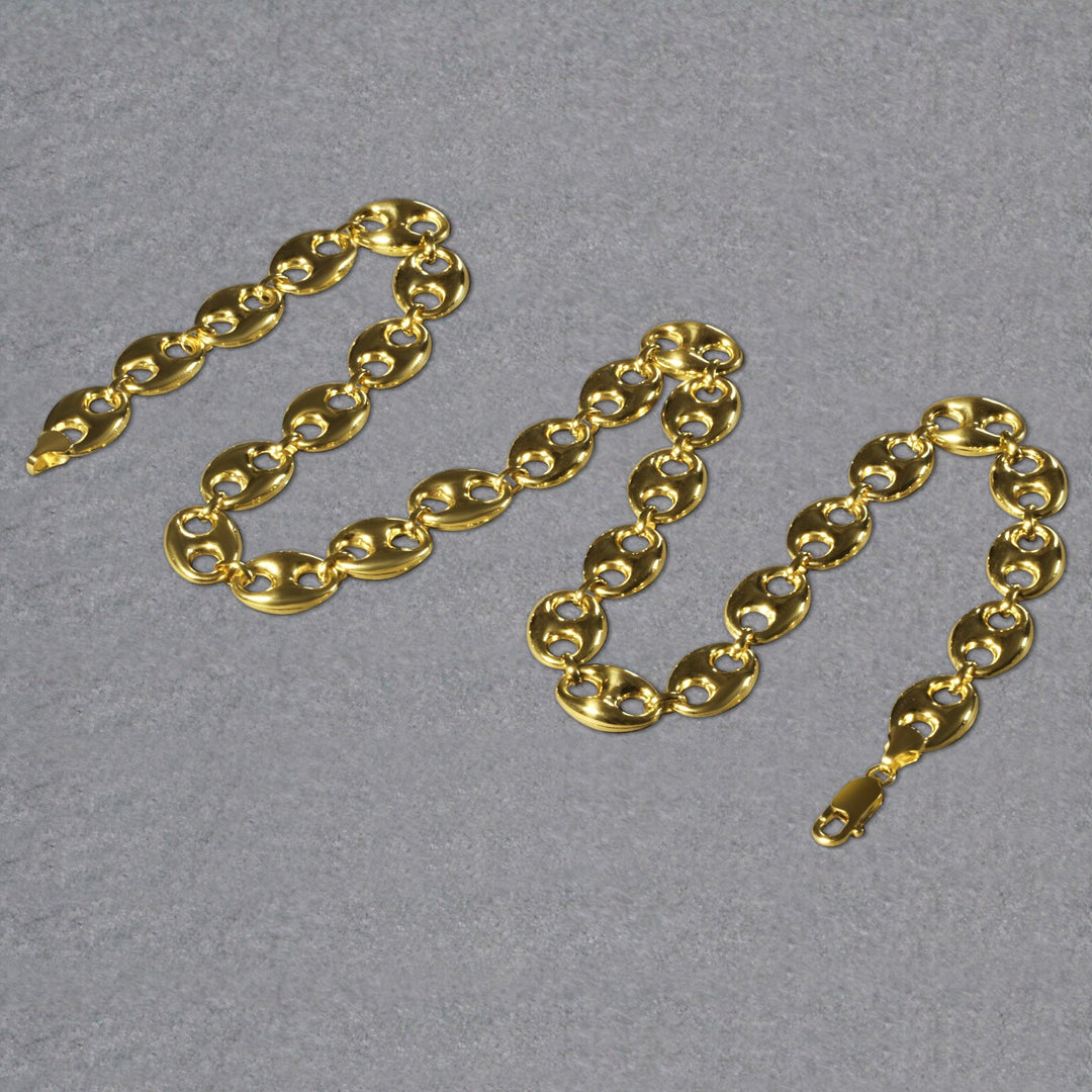 14k Yellow Gold Puffed Mariner Link Chain (11.00 mm)