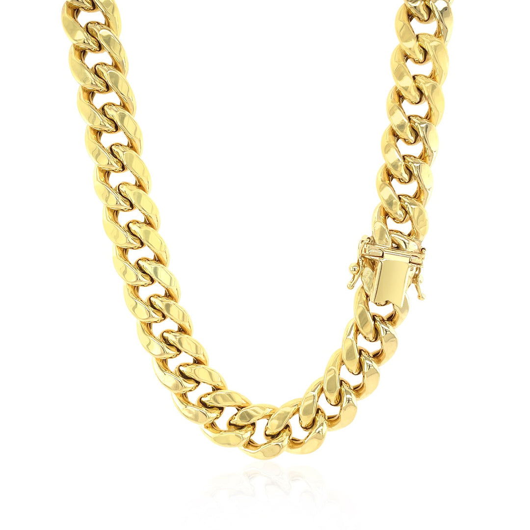 10k Yellow Gold Semi Solid Miami Cuban Chain (10.70 mm)