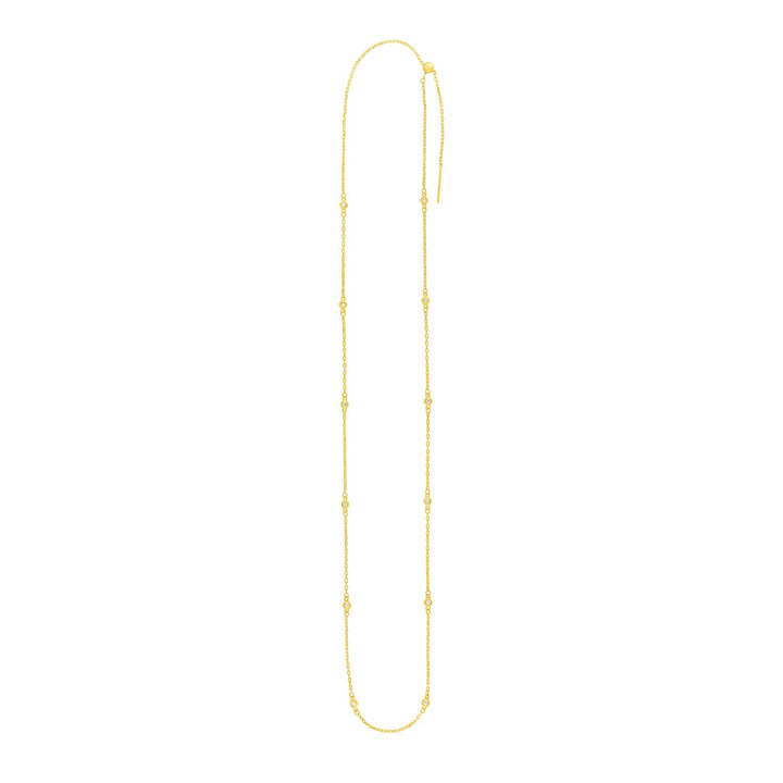 Endless Adjustable Diamond Pendant Chain in Yellow Gold (3.00 mm)