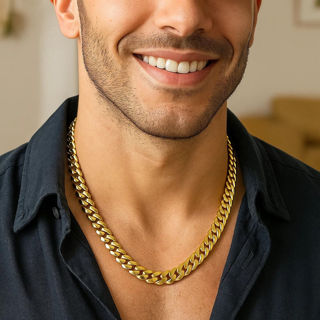 14k Yellow Gold Classic Miami Cuban Solid Chain (10.10 mm)