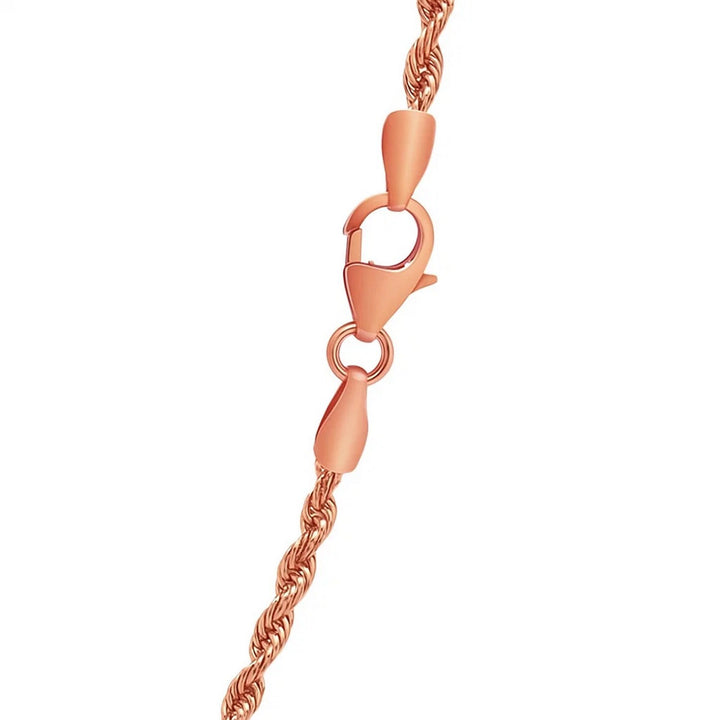 14k Rose Gold Solid Diamond Cut Rope Chain (1.6 mm)