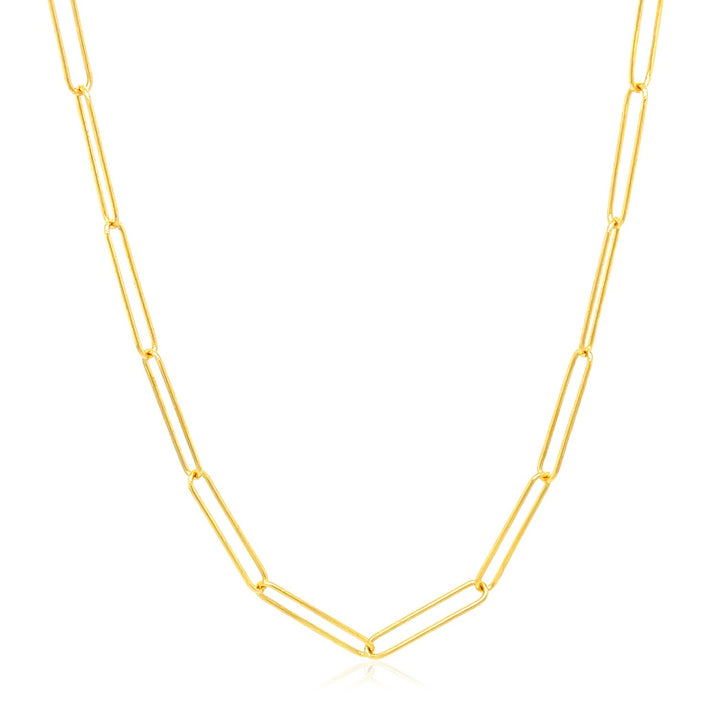 14k Yellow Gold Wire Paperclip Chain (2.7 mm)