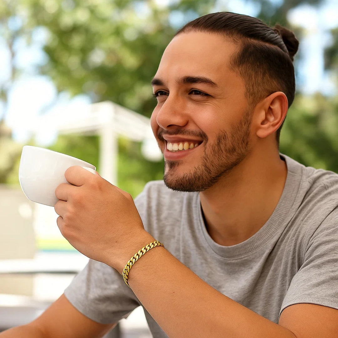 14k Yellow Gold Classic Miami Cuban Solid Bracelet (7.10 mm)