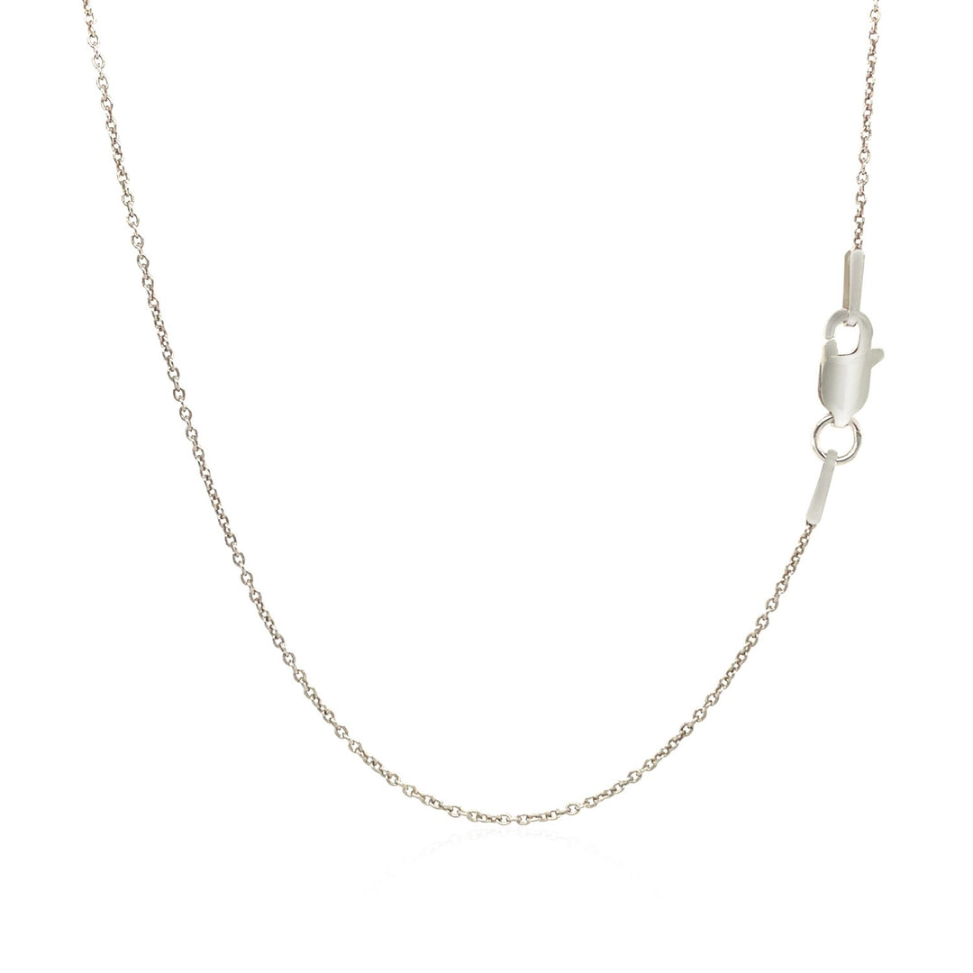 14k White Gold Round Cable Link Chain (1.10 mm)