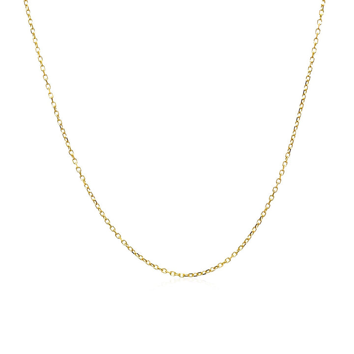 14k Yellow Gold Diamond Cut Cable Link Chain (0.87 mm)