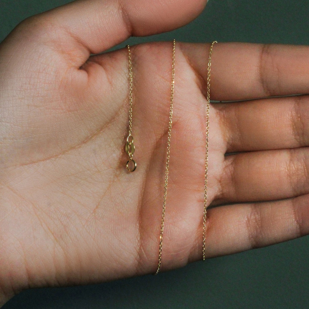 14k Yellow Gold Diamond Cut Cable Link Chain (0.87 mm)