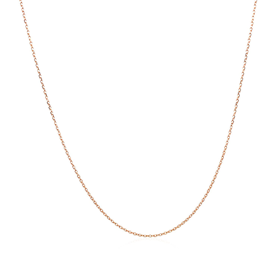 14k Rose Gold Diamond Cut Cable Link Chain (0.68 mm)