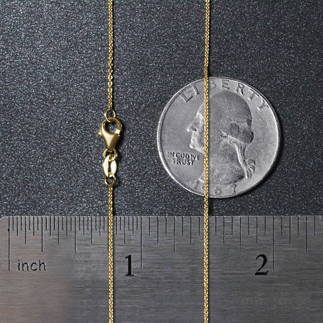 14k Yellow Gold Oval Cable Link Chain (0.85 mm)
