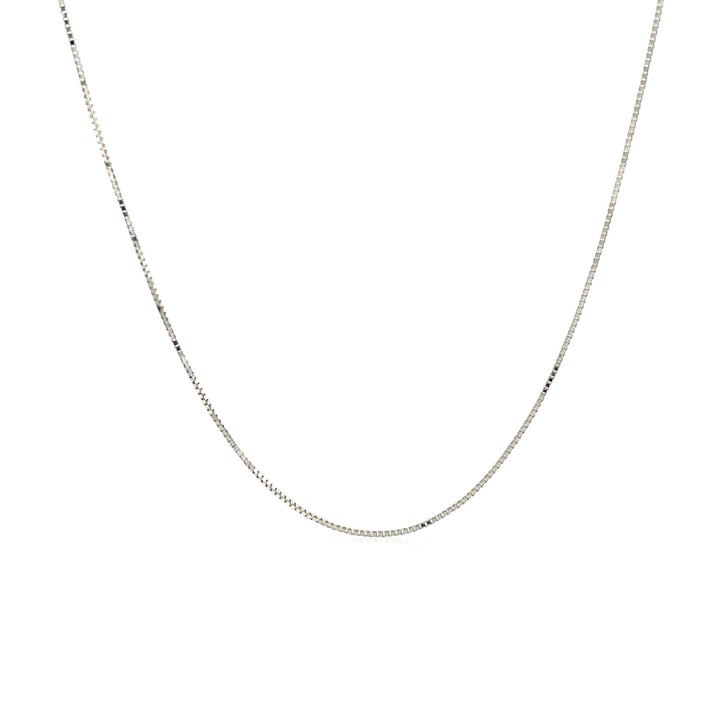 14k White Gold Classic Box Chain (0.45 mm)