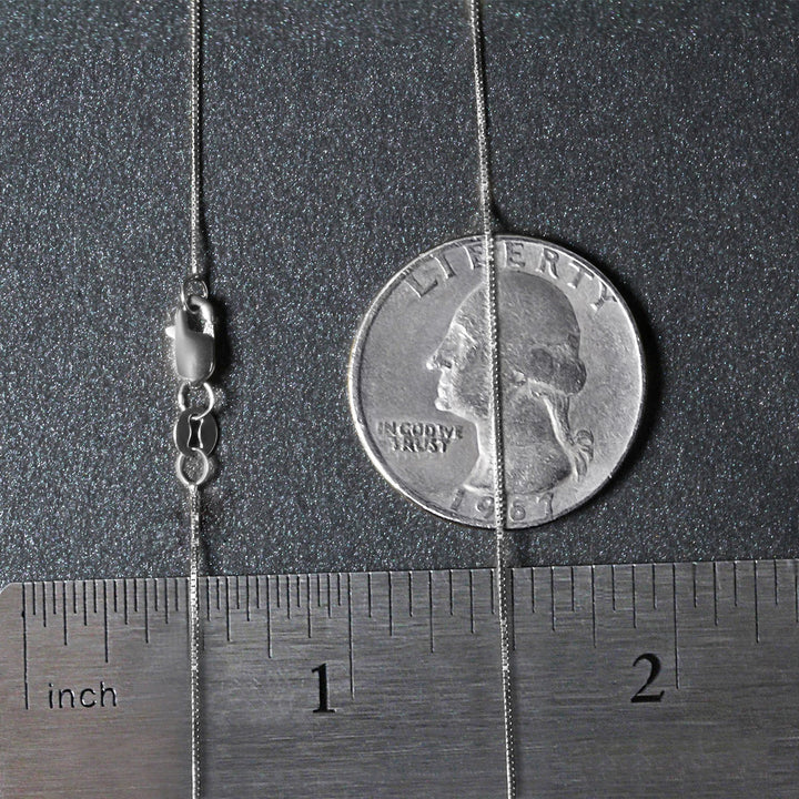 14k White Gold Classic Box Chain (0.45 mm)