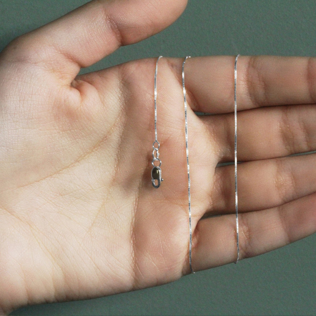 14k White Gold Classic Box Chain (0.45 mm)