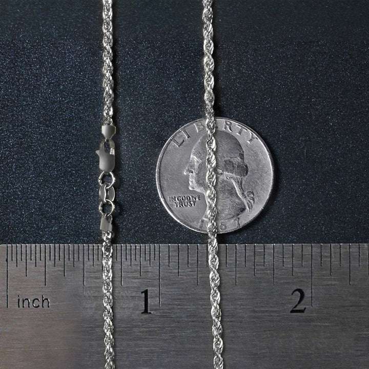 14k White Gold Light Rope Chain (2.00 mm)