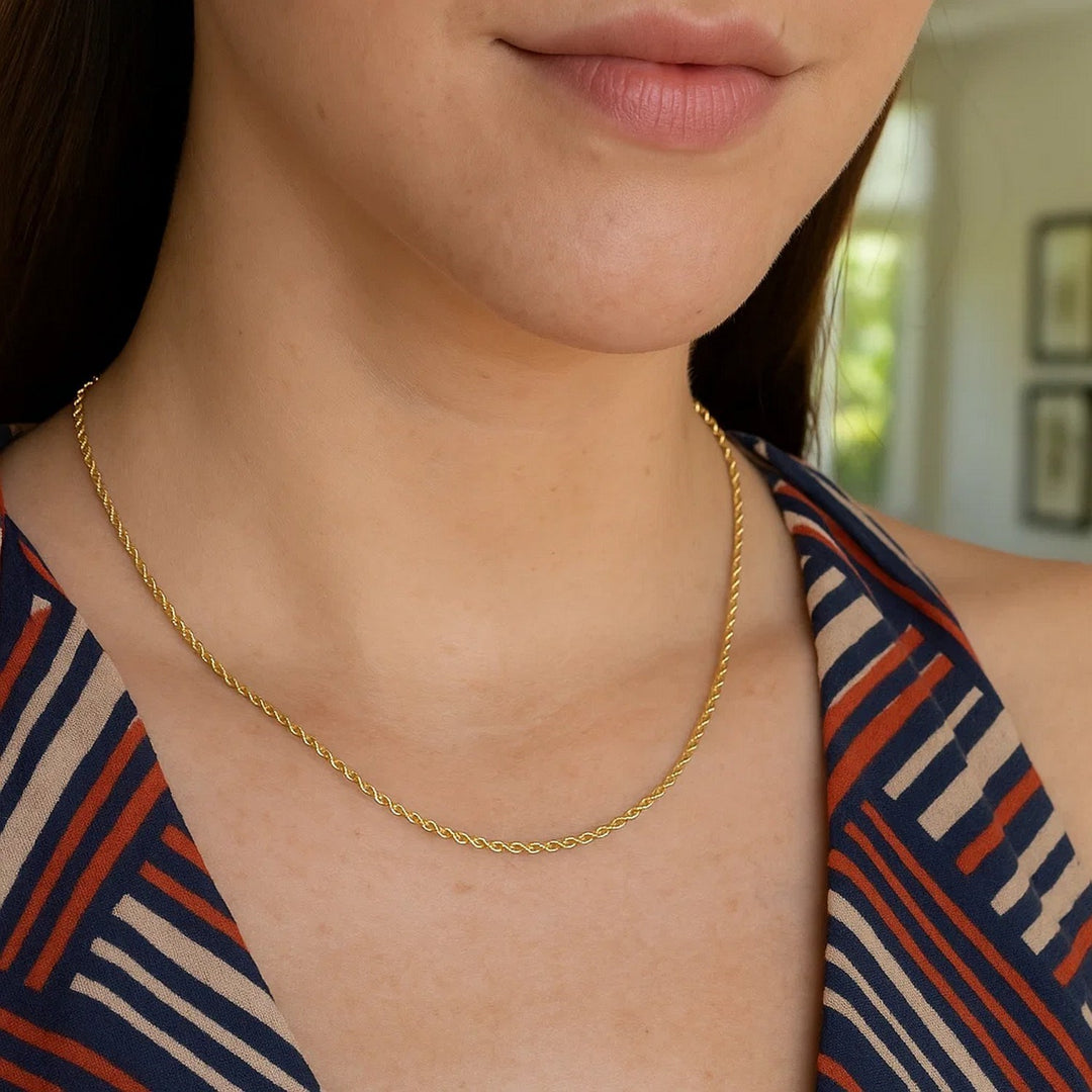 14k Yellow Gold Light Rope Chain (1.50 mm)