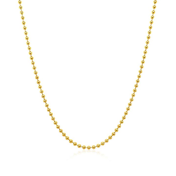 14k Yellow Gold Bead Chain 1.5mm (1.50 mm)