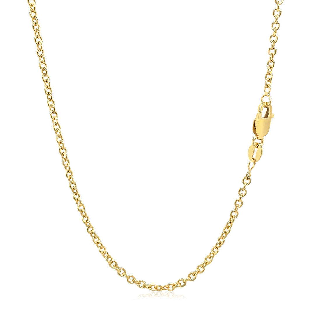 14k Yellow Gold Round Cable Link Chain (1.90 mm)