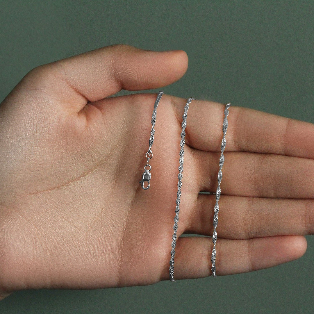 14k White Gold Singapore Chain (1.80 mm)