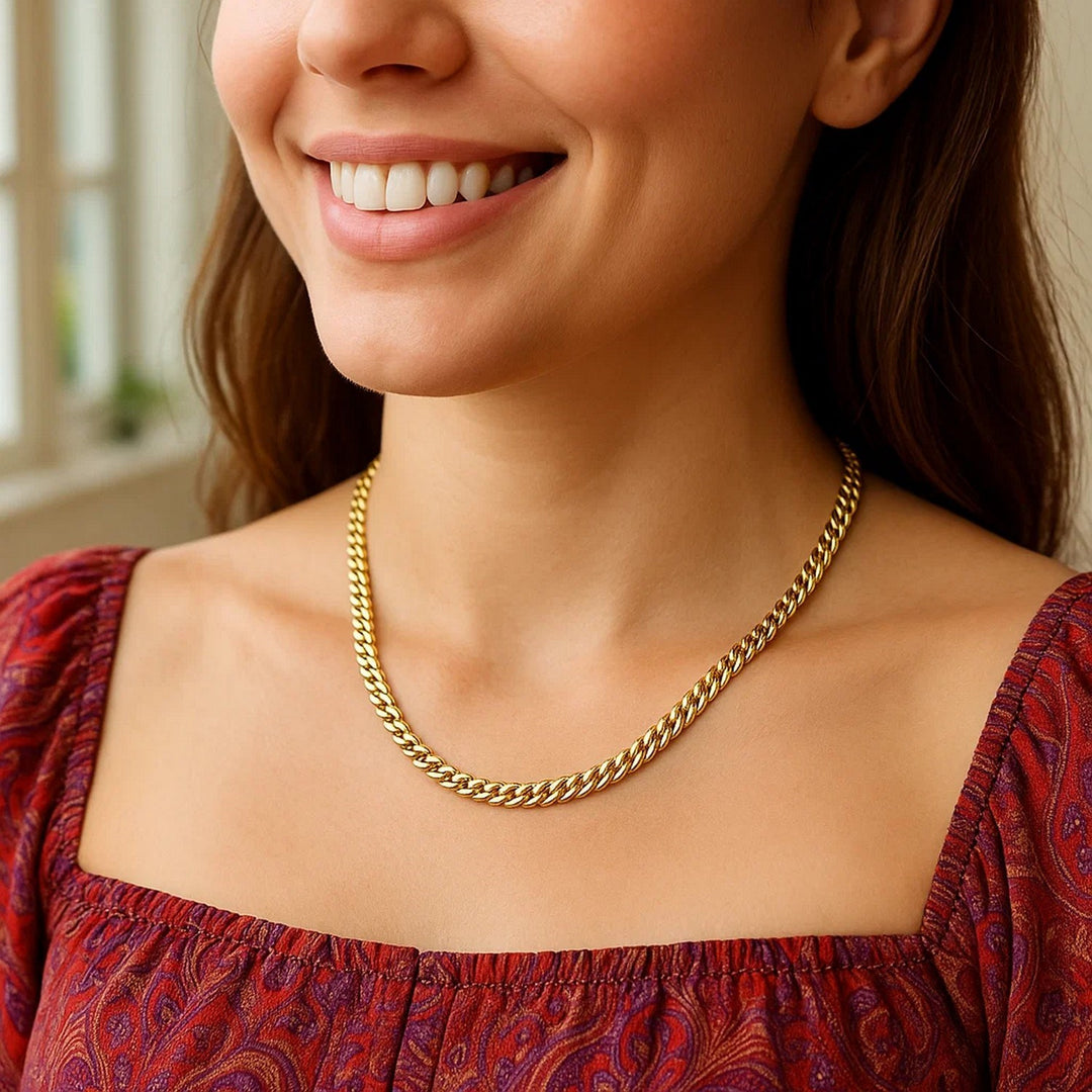 14k Yellow Gold Semi Solid Miami Cuban Chain (5.00 mm)