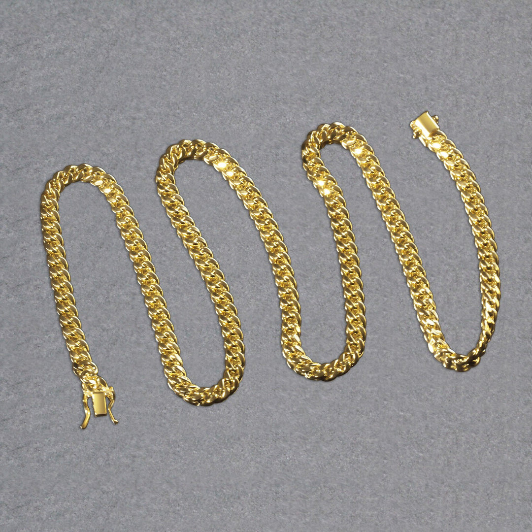 14k Yellow Gold Semi Solid Miami Cuban Chain (5.00 mm)