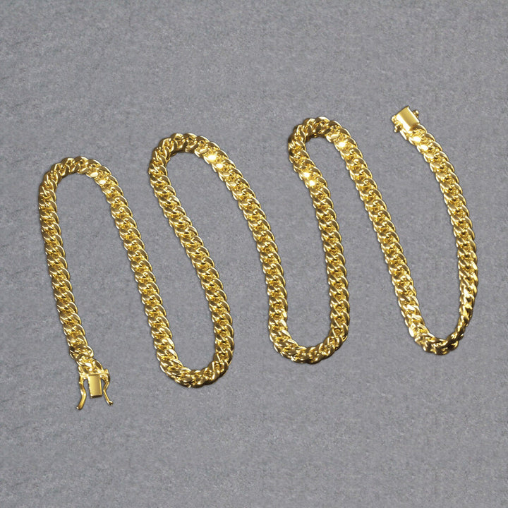14k Yellow Gold Semi Solid Miami Cuban Chain (5.00 mm)