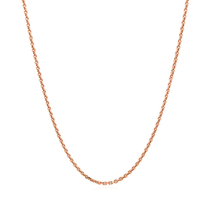 14k Rose Gold Diamond Cut Cable Link Chain (1.30 mm)