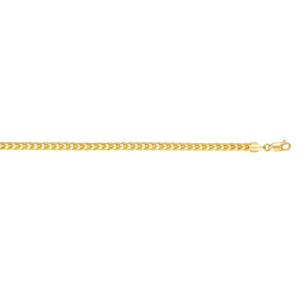 14k Yellow Gold Solid Diamond Cut Round Franco Chain (5.00 mm)