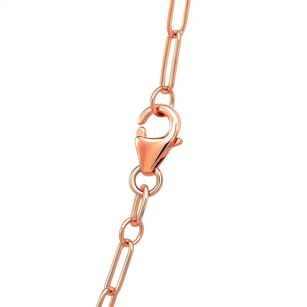 14K Rose Gold Delicate Paperclip Chain (2.10 mm)