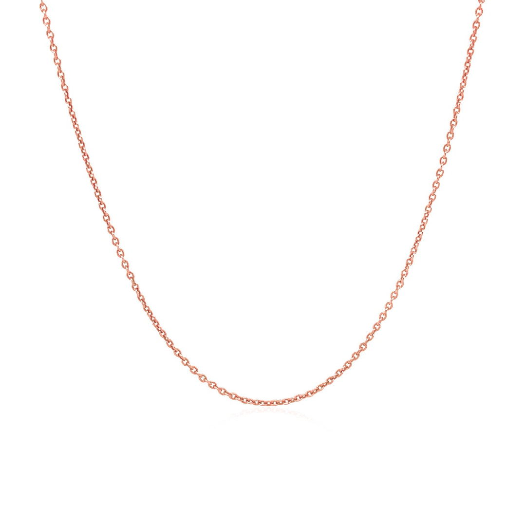 14k Pink Gold Round Cable Link Chain (1.10 mm)