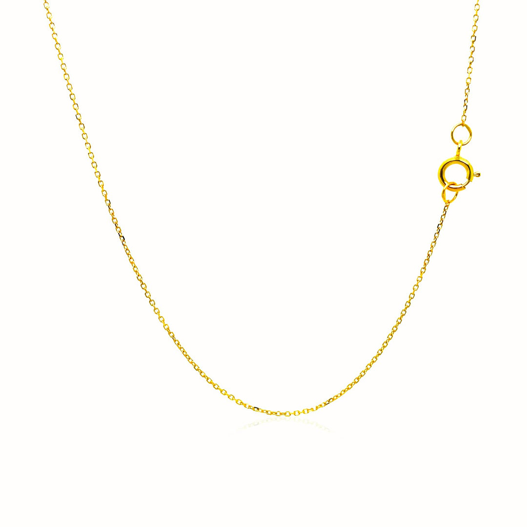 14k Yellow Gold Diamond Cut Cable Link Chain (0.68 mm)